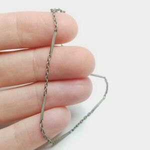 Vintage Silver Tone Chain Bracelet, Thin Stacking, Retro Estate Pattern Links